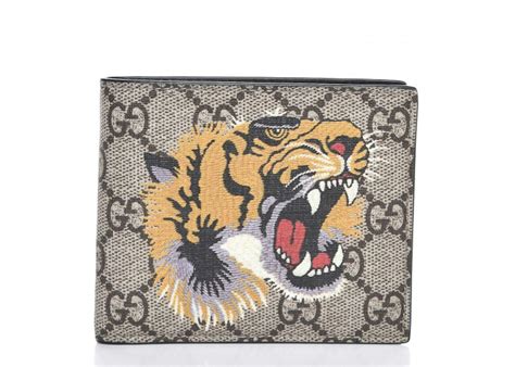 gucci supreme tiger wallet|Gucci Bifold Wallet GG Supreme Tiger Beige in Coated Canvas.